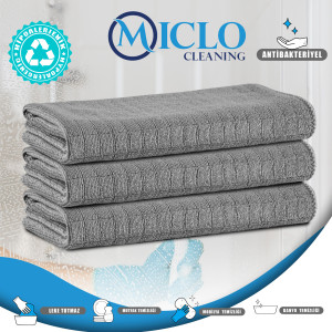 Mikrofiber Kareli Mutfak Bezi | 40x40cm Leke Tutmaz | Deterjan ile Kullanıma Uygun | x3 Adet