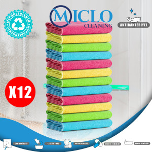Mikrofiber Temizlik Bezi | Klasik Serii | 250 GSM | Banyo, Mutfak Bezi | 4 Renk x12 Adet