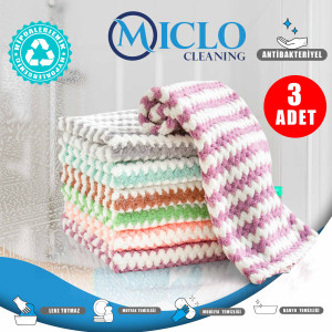 Yumuşak Doku | Puf Bez | Süper Emici Sihirli Mutfak, Bulaşık Tezgah Bezi | x3 Adet - Zikzak Desen